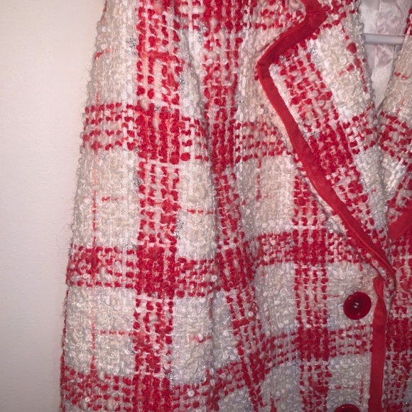 Hauber Red White Tweed Metallic Blazer Alpaca Wool Blend 8 - Picture 10 of 13